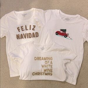 J Crew Factory Christmas Holiday Collectors Tee BUNDLE
